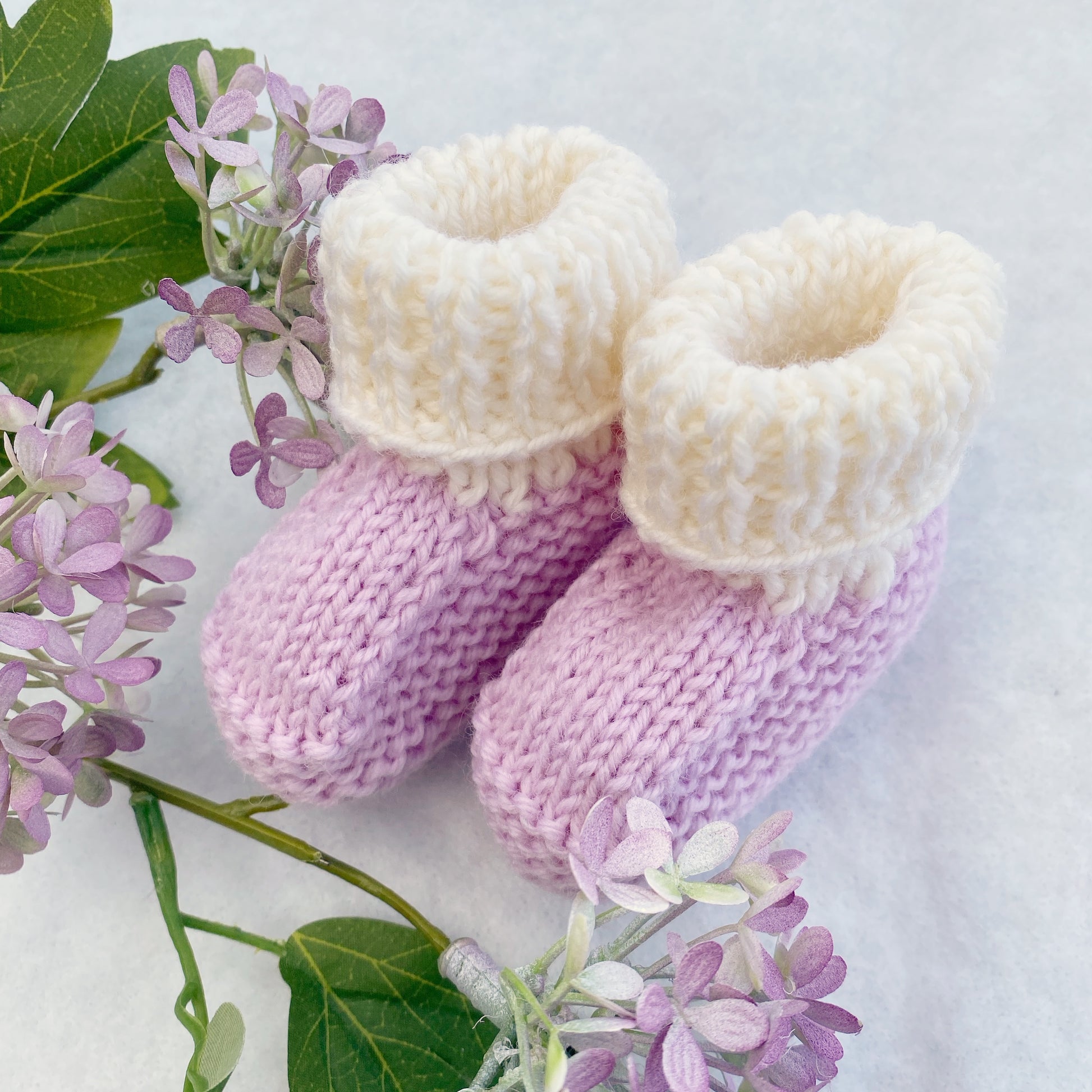 Classic knitted baby merino booties - Nana Anna NZ