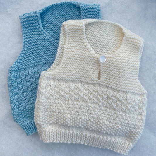 "Phoenix" hand knit merino baby vest