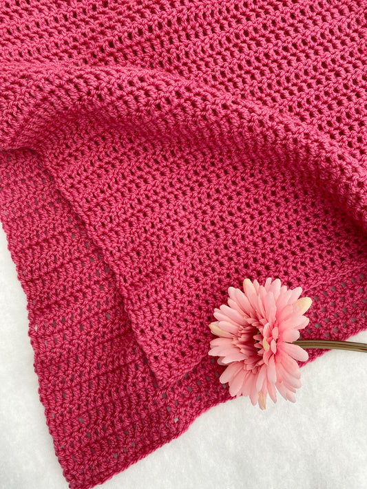 "Eyelet" wool baby blanket