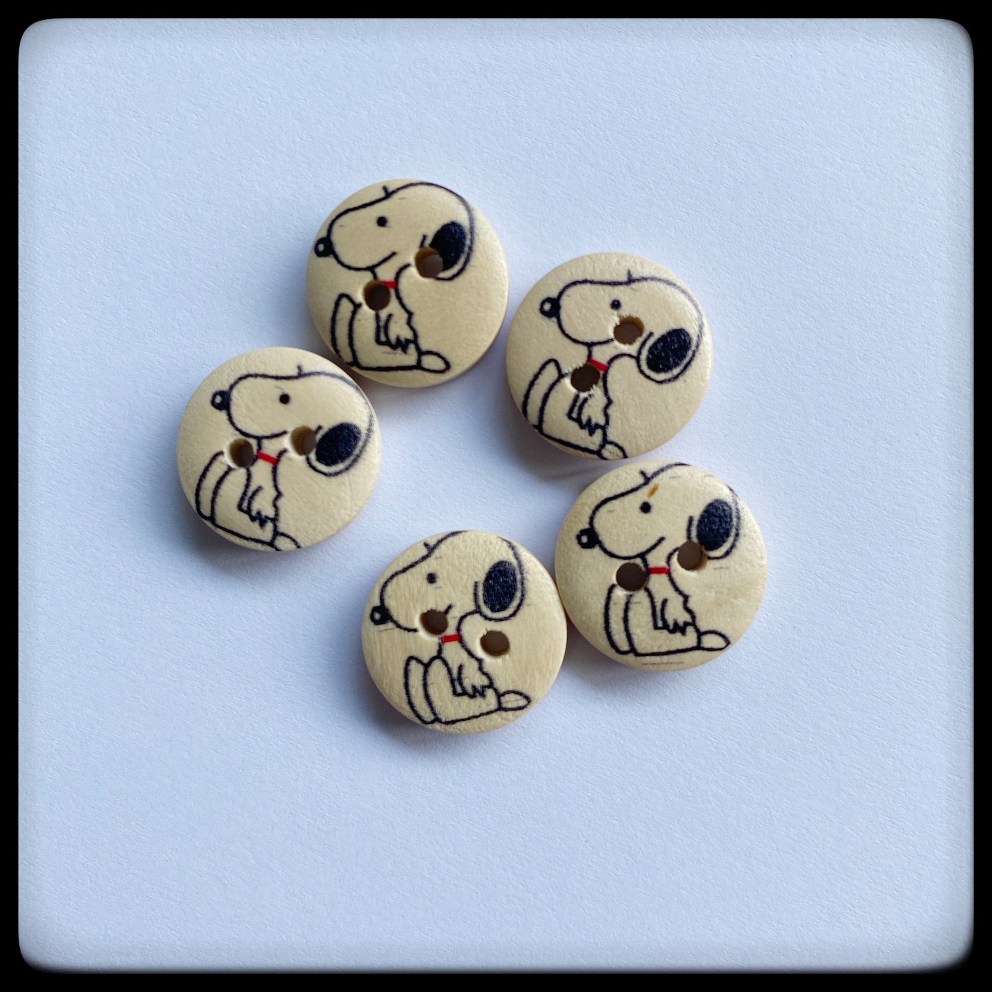 "Dog" wooden baby buttons - Nana Anna NZ