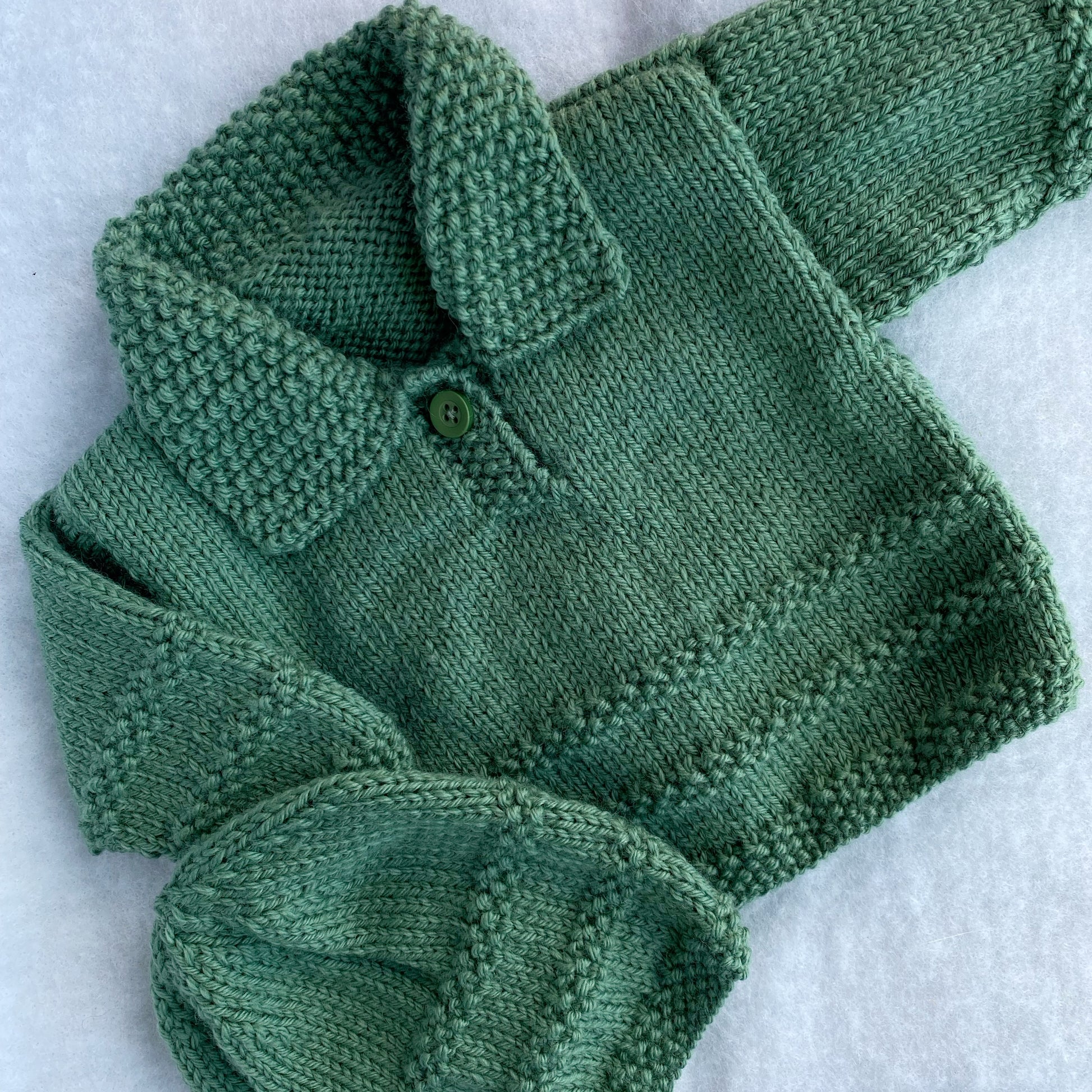 "Taylor" hand knit merino baby sweater - Nana Anna NZ