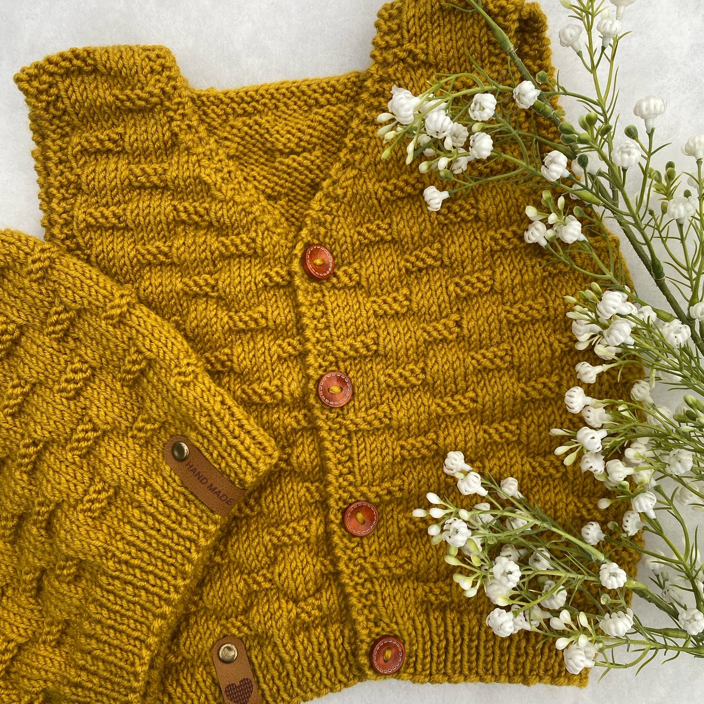 "Theodore" hand knit merino baby vest set