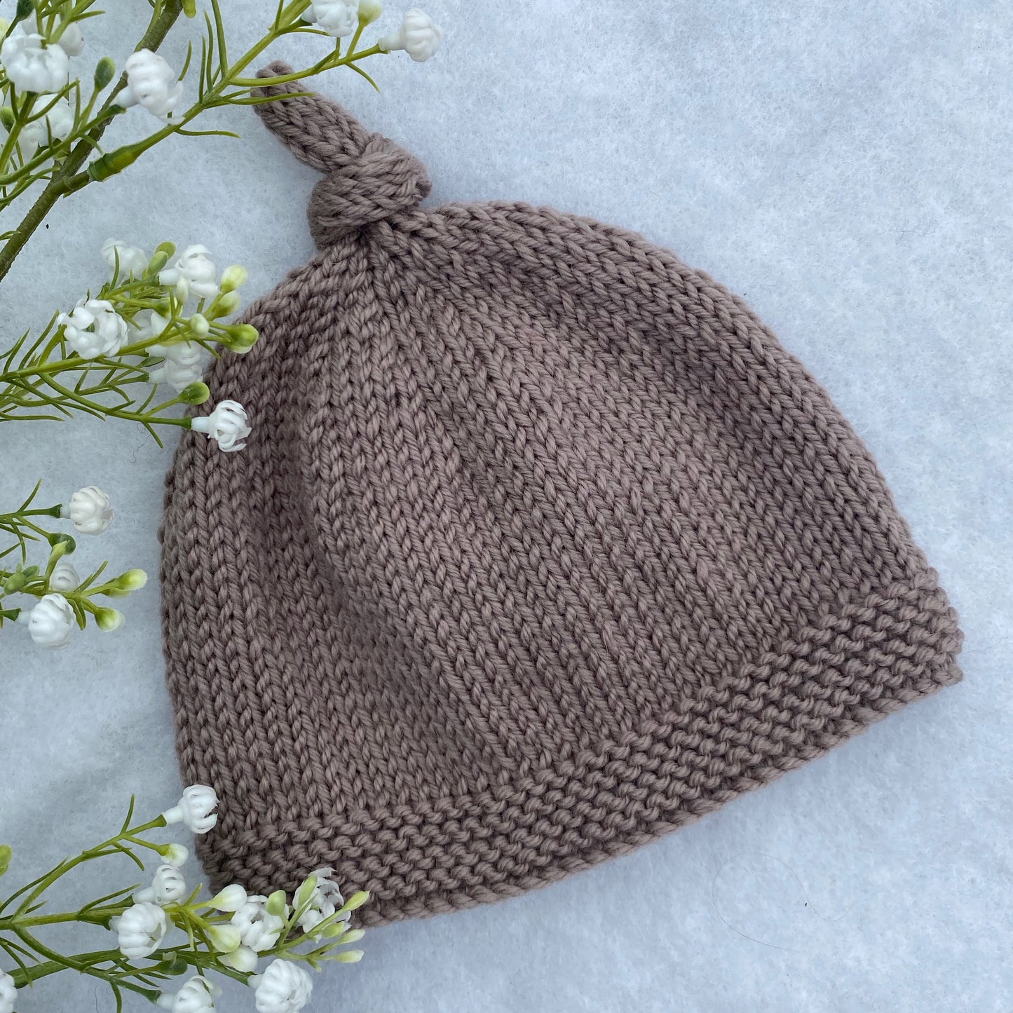 Top-knot merino baby beanie