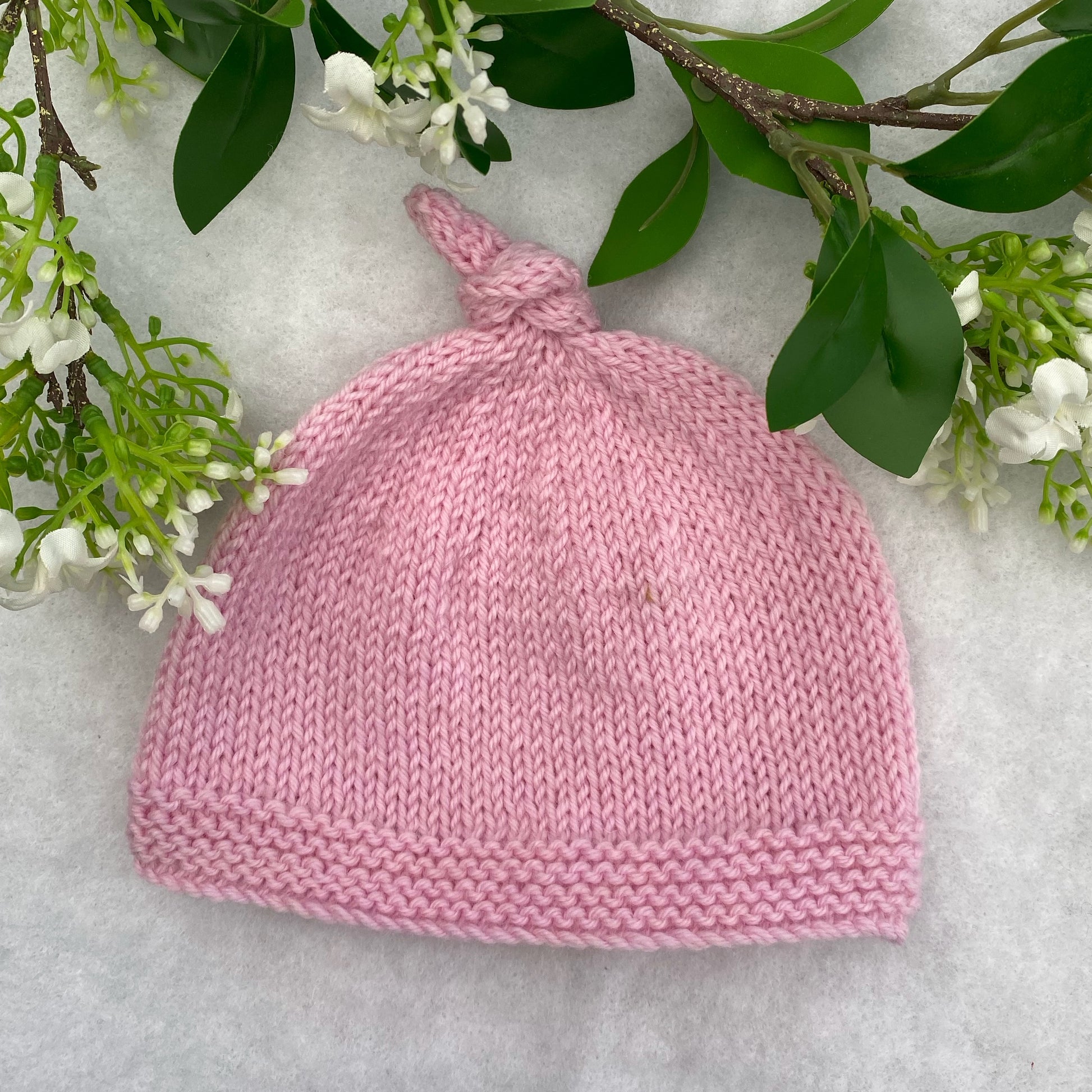 Top-knot merino baby beanie - Nana Anna NZ