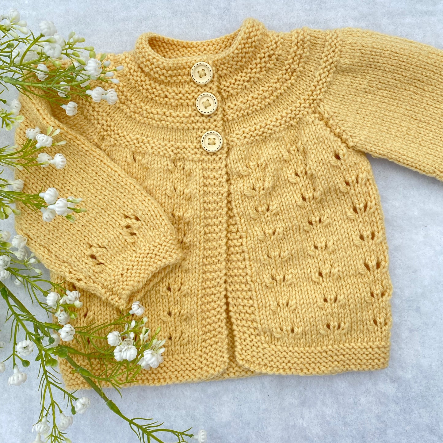 "Trinity" classic merino baby cardigan