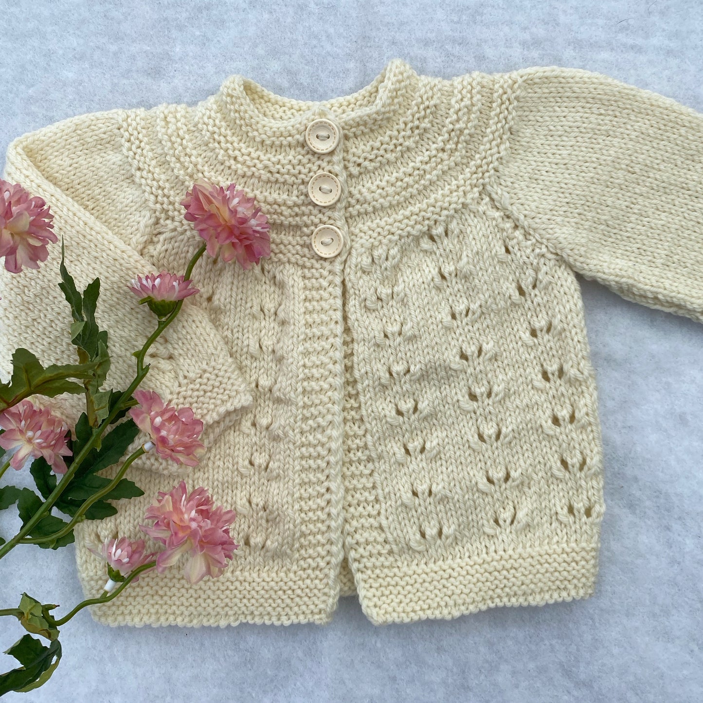 "Trinity" classic merino baby cardigan