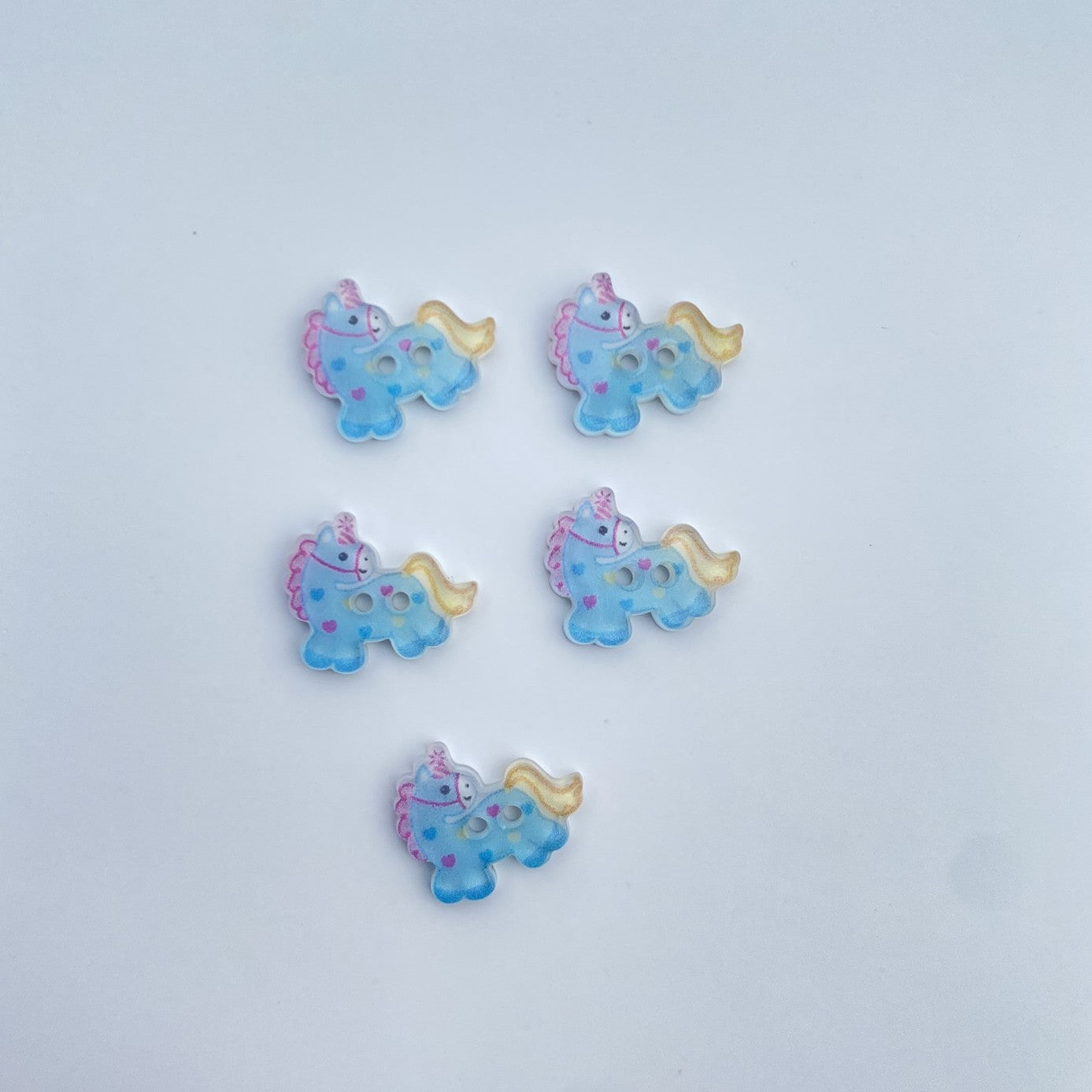 Unicorn pony buttons - pack of 5