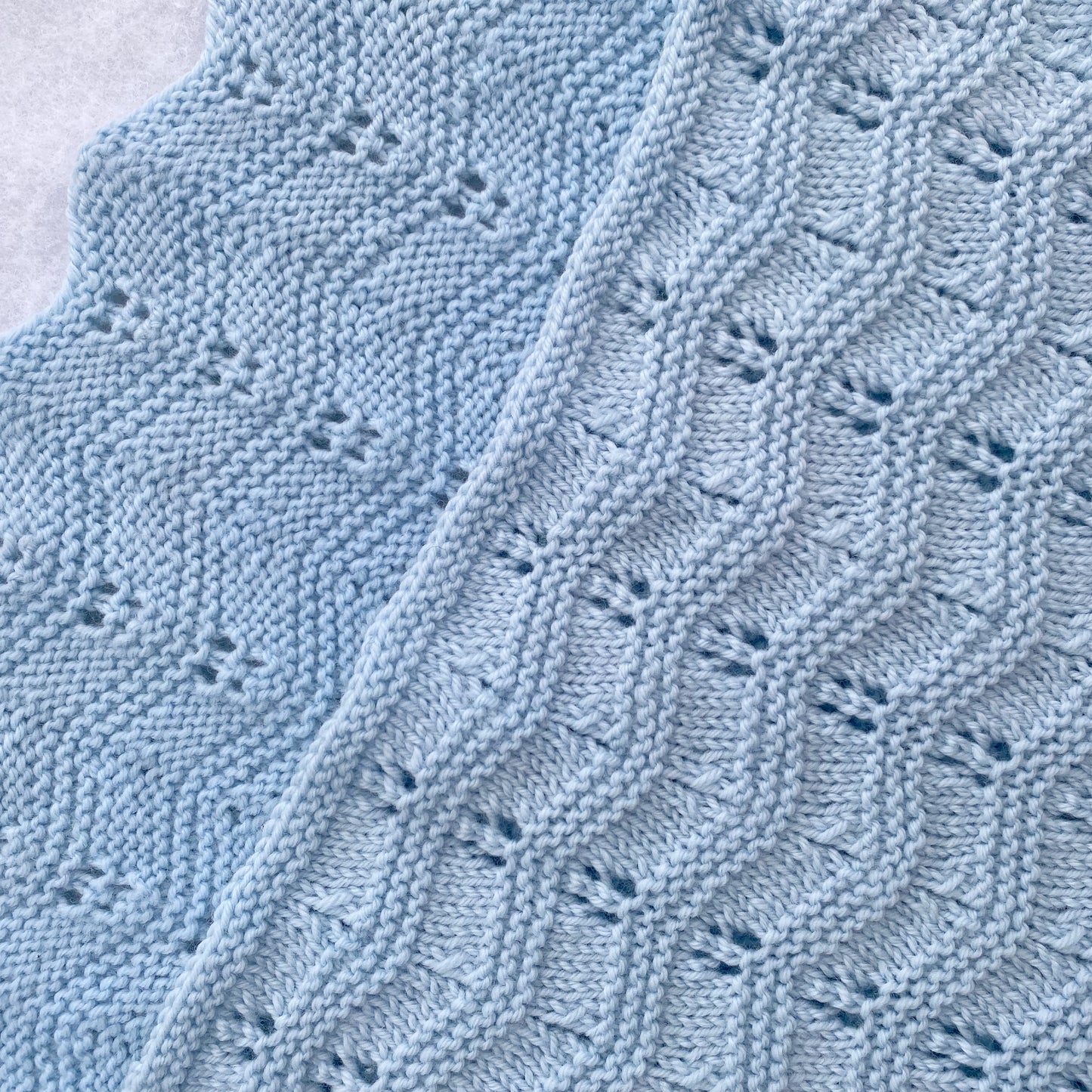 "Waves" hand knit merino cot blanket